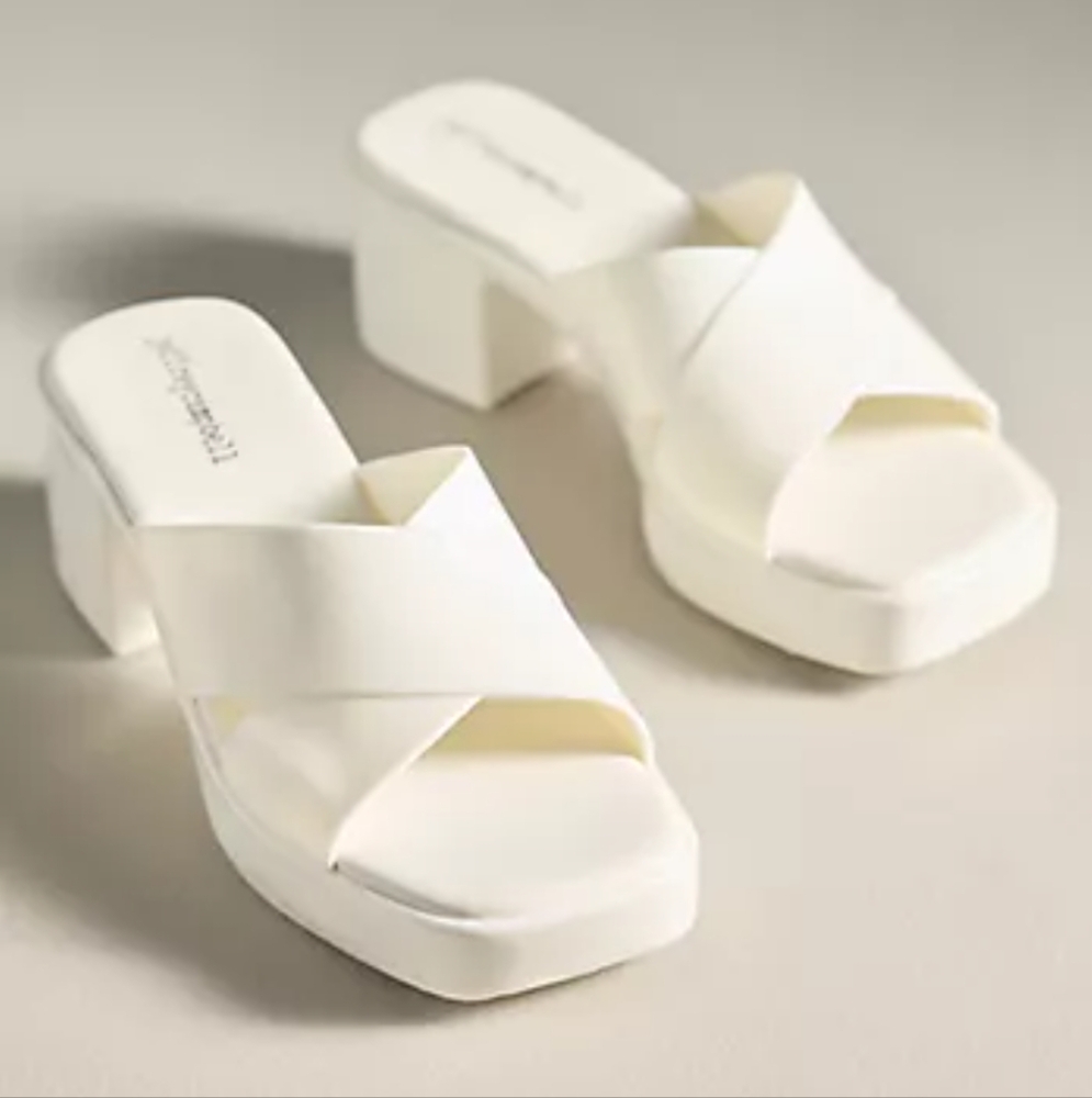 Jeffrey Campbell Bubblegum Jelly Platform Heel Sandal In White Bridal Size 7